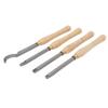 4PCS Lathe Turning Tool Set Removable Wooden Handle Incisive Hard Alloy Steel Lathe Tool for