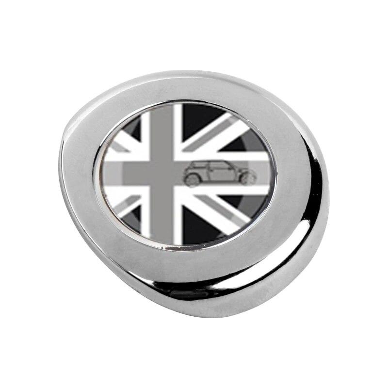 

Одна кнопка «Пуск», декоративная наклейка для автомобиля, серебристый и черный металлический материал, эпоксидная смола, узор для MINI COOPER R55 R56 R60 R61 15