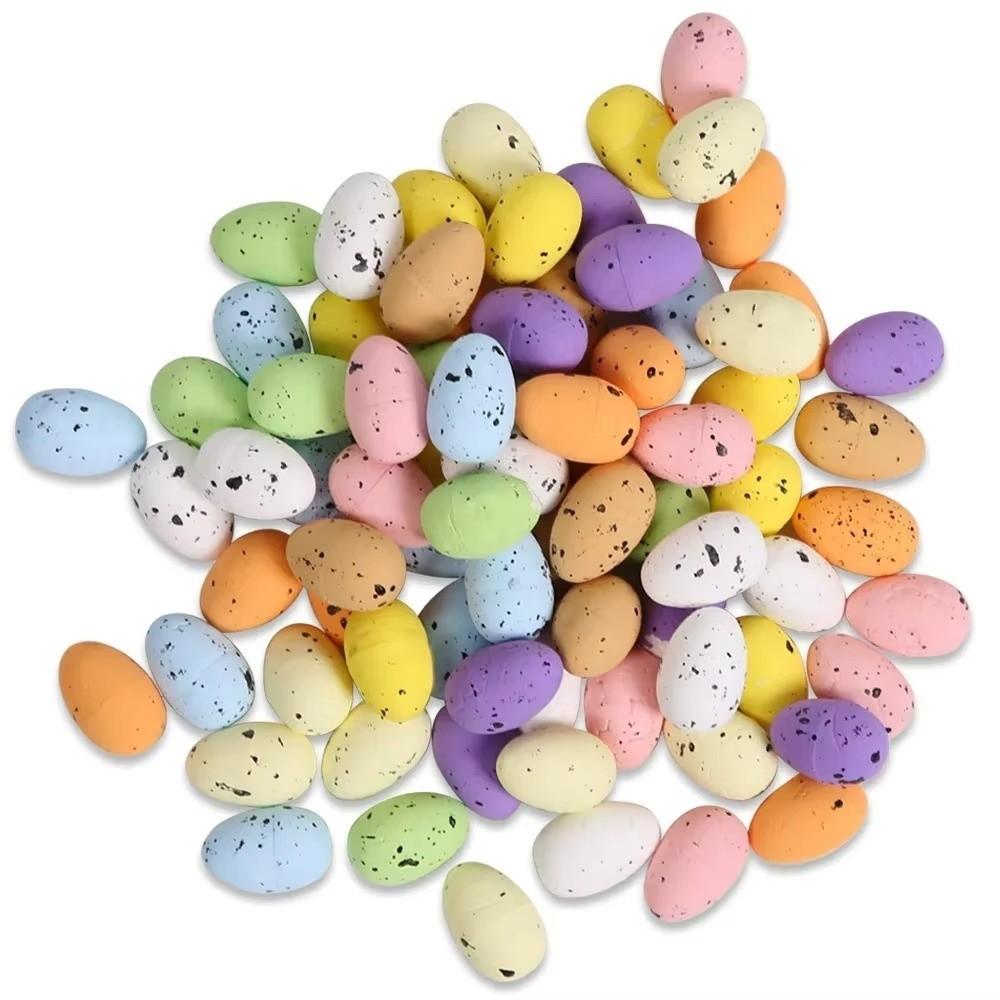50/100Pcs Colorful Fake Foam Eggs Painted Painted Bird Eggs New Foam Easter Eggs  Photography Prop