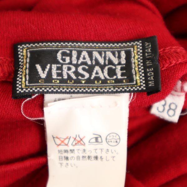 Gianni Versace Made In Italy Wool Blend Long Sleeve Cut Red Back Zip Women Used