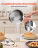Stainless Steel Saucepan Set, 1 QT & 2 QT & 3 QT Saucepans with Glass Lids, Multipurpose Nonstick Stainless Steel Sauce Pot with Ergonomic Handle,