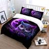 Mystical Owl and Moon Art Bedding Duvet Cover Set  (1*Duvet Cover 2*Pillowcases, Without Duvet Insert)