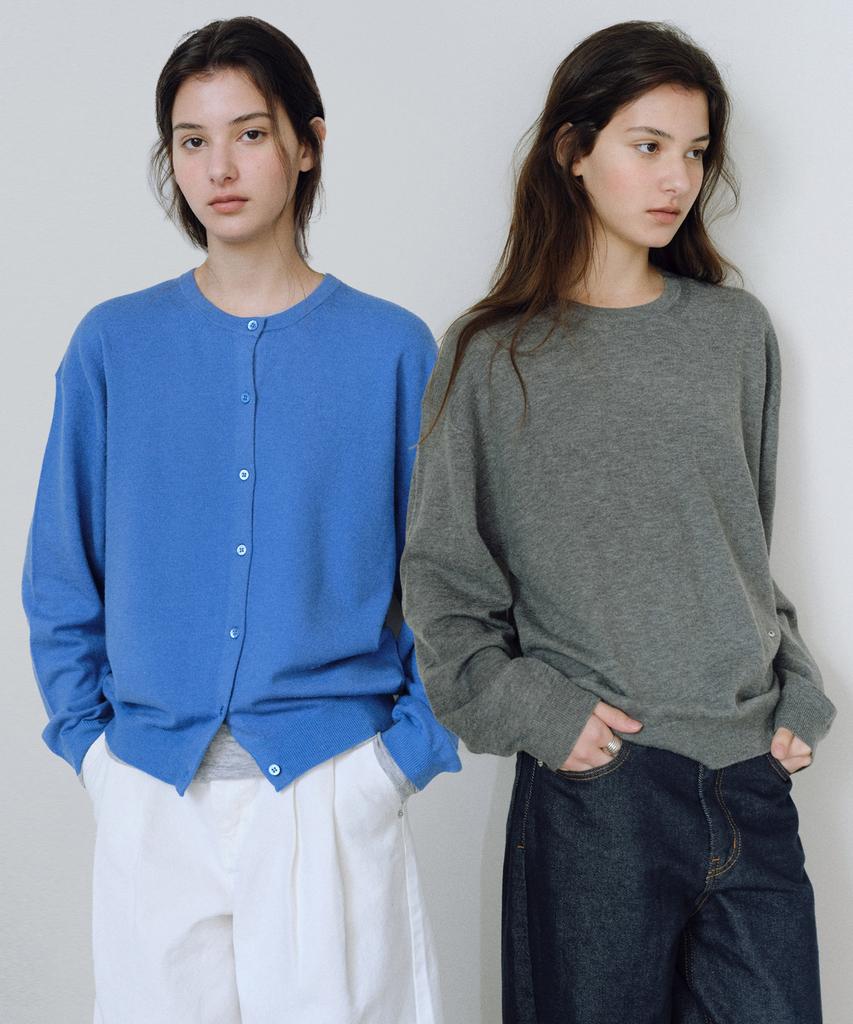 Yulago Washable Round Knit & Cardigan Set