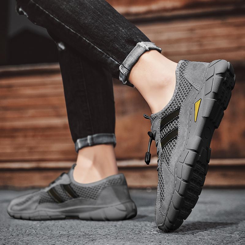 Fashion Men's Shoes Summer Sneakers Trainers Men Flat Bottomed New Outdoor Hiking Hollow Breathable Mesh Casual Shoes Tenis Masculino