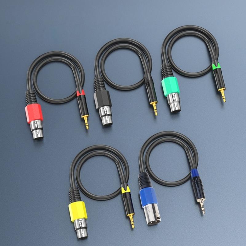 3.5mm To 3Pin Female Auditory Cable With Metal Connectors For Smartphones Tablets Mixers And Active Speakers