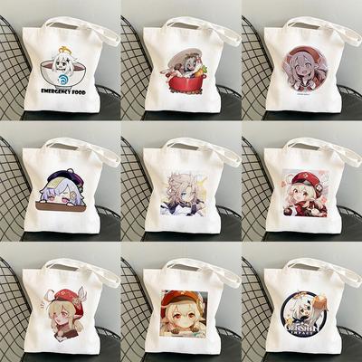 Plátěná taška Nákupní taška Hra Genshin Kawaii Anime Nákupní tašky Kabelky Taška přes rameno Ležérní kabelka Ženy Vysoká kapacita Eko taška