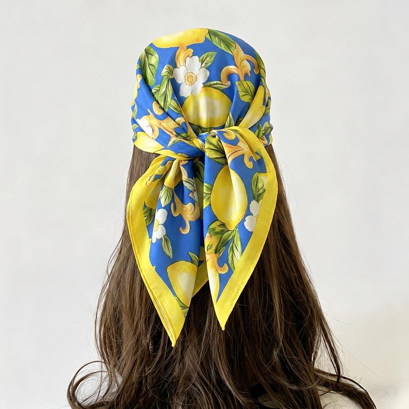 Luxury Scarf Print Hijab Fashion Turban Women's Square Headscarf Headband Handkerchief Neckerchief Bandana Windproof Shawl Wraps