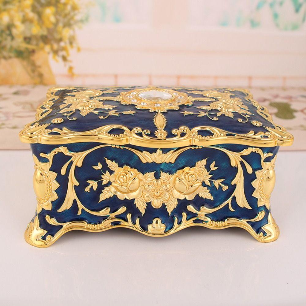 Small 1Pcs Luxury Vintage Ring Retro Cosmetic Container Trinket Organizer Jewelry Box Storage Box