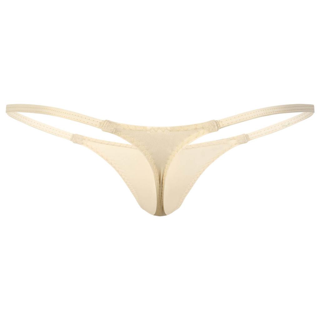 Mens Low Rise Thong Underwear Solid Color Elastic Waistband G String Soft Stretch Fabric for Daily Comfort Fit