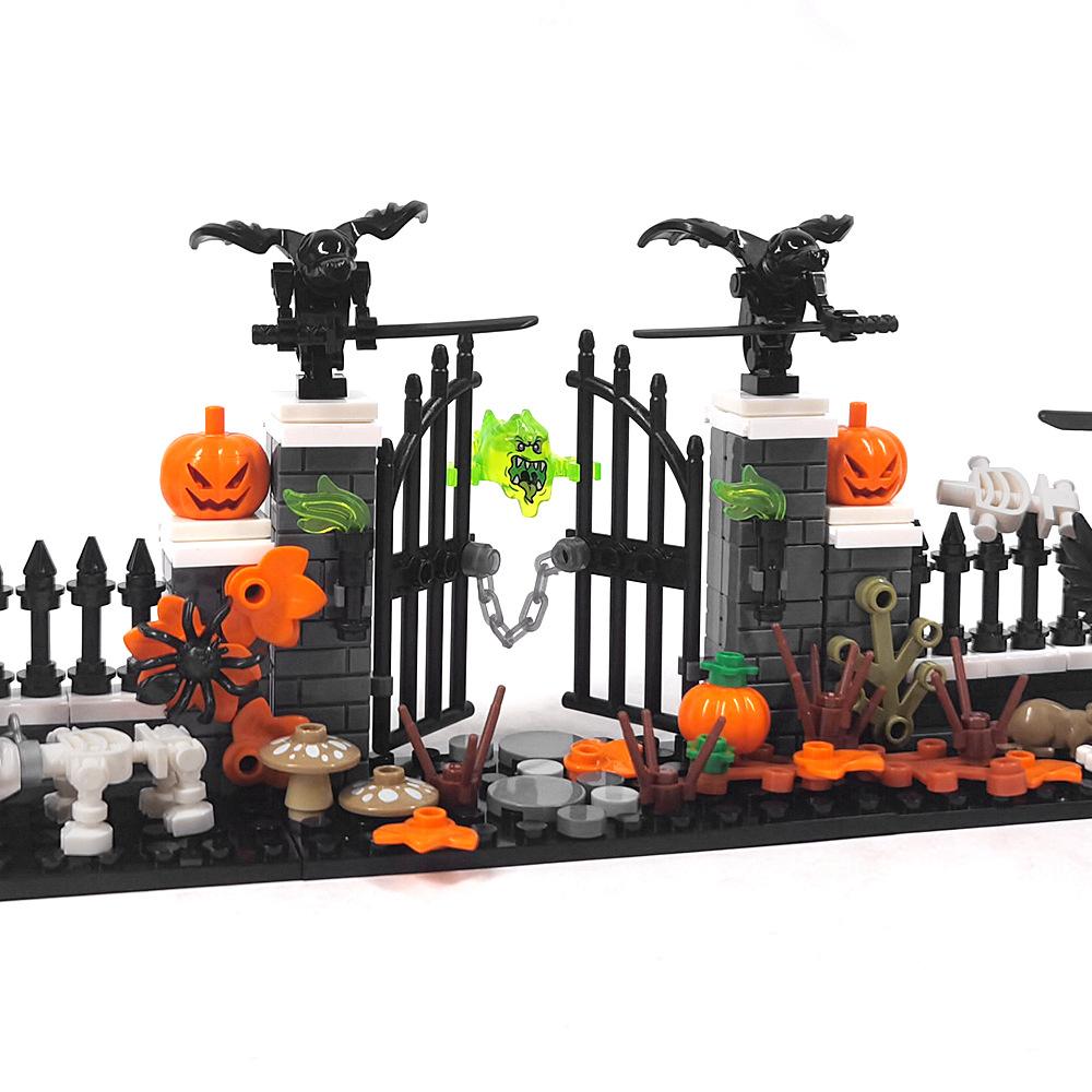 Halloween Decoration Building Block Cemetery Street Scene Ornament Ghost Reaper Toy