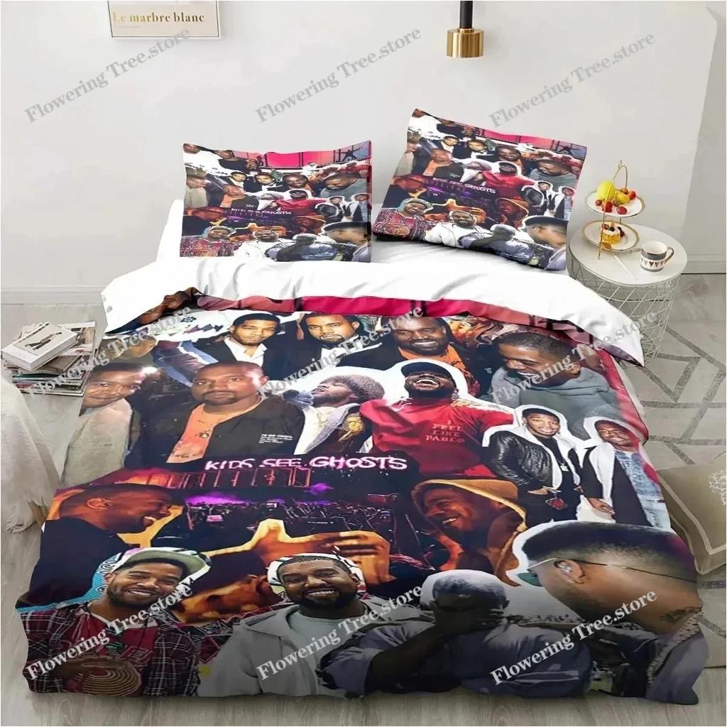 Rapper Kanye West Bedding Set Duvet Cover Bed Set Quilt Cover Pillowcase Comforter King Queen Size Boys Adult Bedding Set