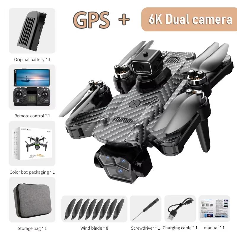 2025 New Original S196 GPS Drone 8K 5G WIFI FPV Professional HD Aerial Photography ESC Dual Camera Brushless Obstacle Avoidance Quadcopter 8000M