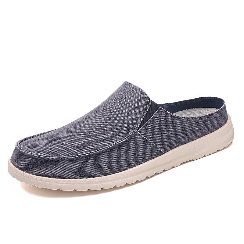 Men's Large Size Lightweight Canvas Slip-On Shoes - Breathable & Casual