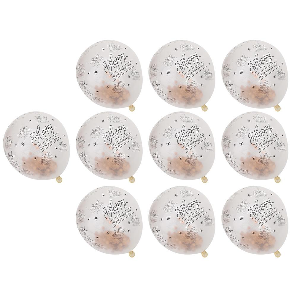 10Pcs Latex Transparent Balloon with   Words for Birthday Party Wedding Anniversary Decorate