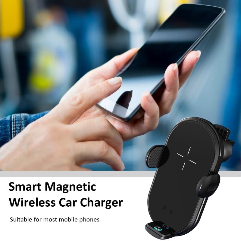 15W Magnetic Charging Holder for 15 14 13 12 Glass Panel Stand Auto Clamping Car Air Vent Phone Wireless Charging Stand