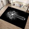 Decorative Cross with Radiant Glow: Non-slip Rug Suitable for Living Room and Bedroom Sofas