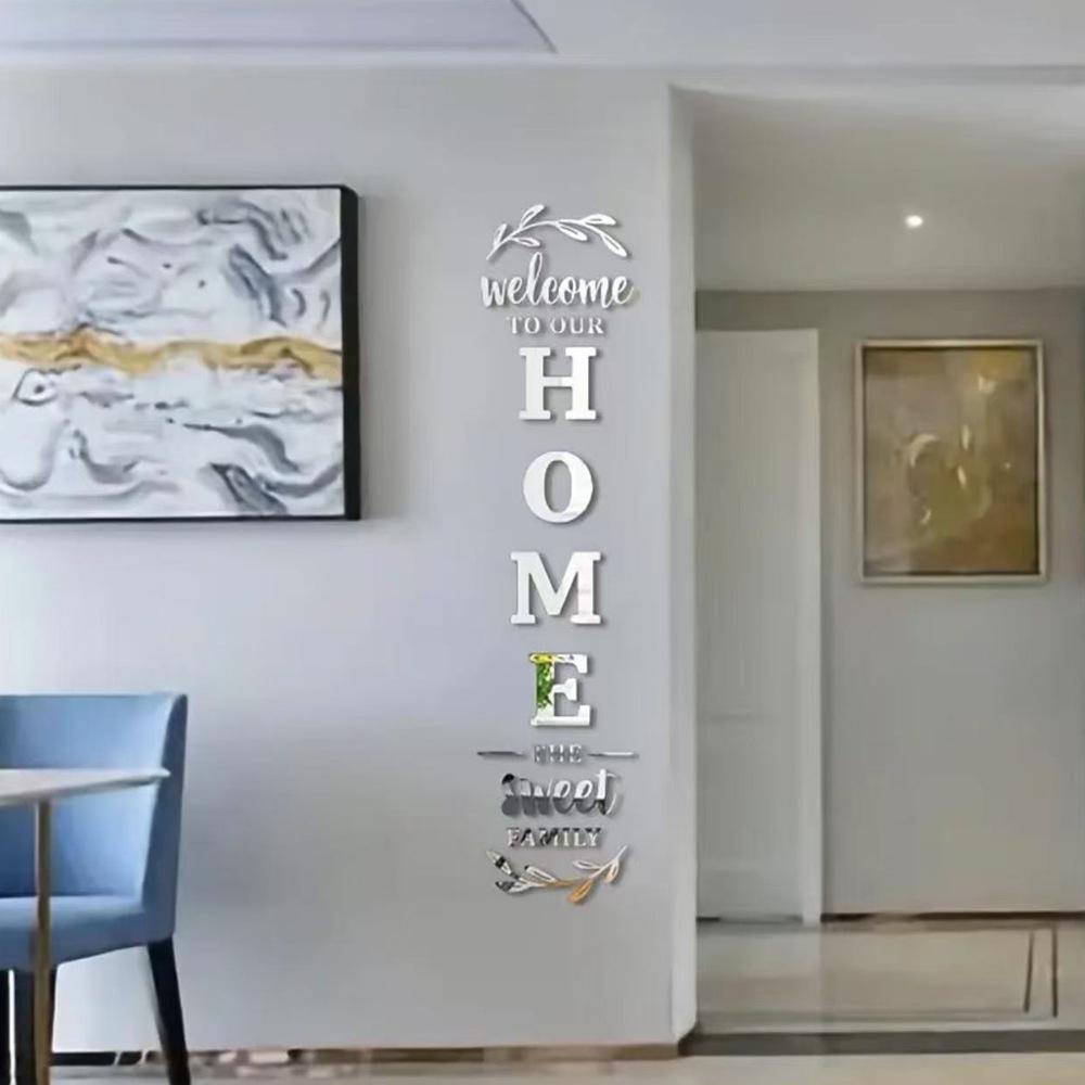 DIY Self-Adhesive Family Mirror Wall Sticker for Home Entrance Decor