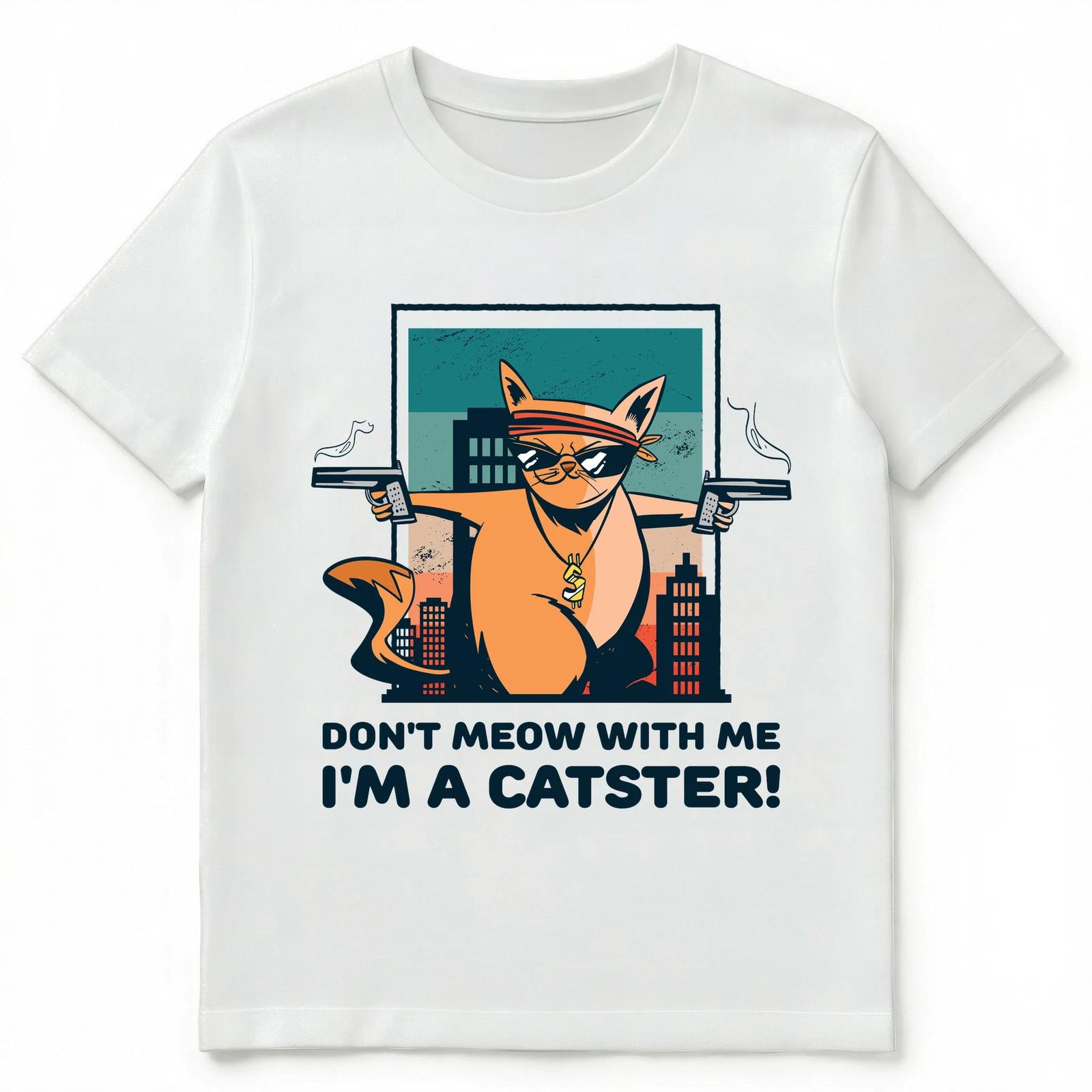 Funny Gangster Cat Pun Unisex T-Shirt S