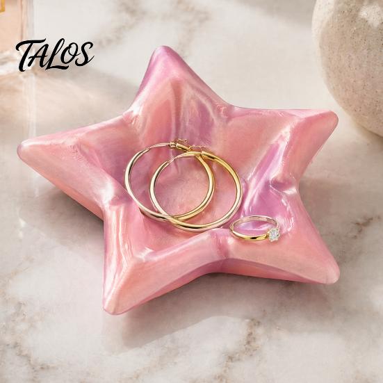 PLA Jewelry Organizer 3D Printed Star Storage Tray, Shape Decorative Five-pointed Elegant Plate Desktop Organizer, Trinket Dish for Dressing
