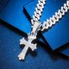 Supply Full Diamond Crown Cross Pendant Environmentally Friendly Electroplating Alloy Diamond-Set Cuban Necklace Jewelry Men