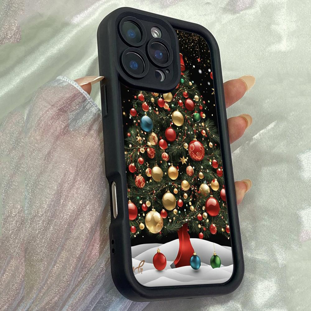 JT60 Beautiful christmas Tree Phone for iPhone 17 Pro Max Samsung S26 S25 Ultra A17 A16 A07 Xiaomi 15T Redmi Note 14 Pro Plus Soft TPU Case Cover