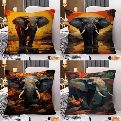 Abstract Elephant Sunset Animal Art Pillowcases Home Bedding Decorative Pillow Cover Wedding Super Soft Pillow Case