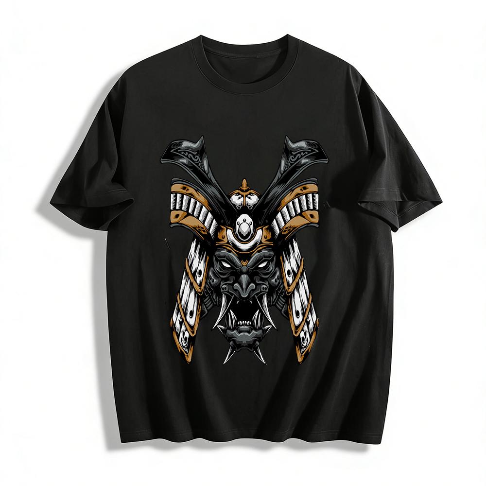 Dark Oni Samurai Graphic Cool Streetwear Casual Short Sleeve Tee Pure cotton T-shirt XXS