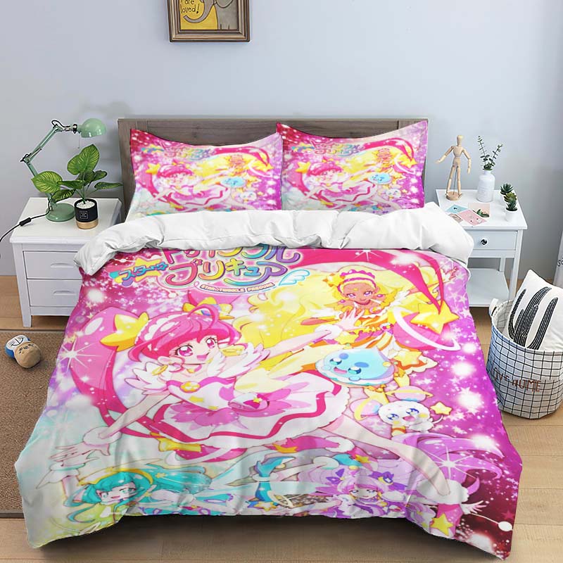 2026 New Pretty Cure Themed Duvet Covers and Pillowcases – Perfect for Single, Double, Queen, and King Beds – Holiday Gifts
