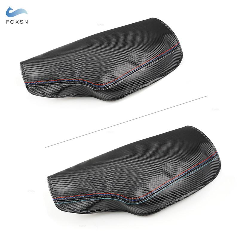LHD Carbon Texture Δερμάτινα Αξεσουάρ Αυτοκινήτου Κέντρο Ελέγχου Κάλυμμα Κιβωτίου Μπράτσου για BMW Σειρά 3 F30 2013 2014 - 2016 2017