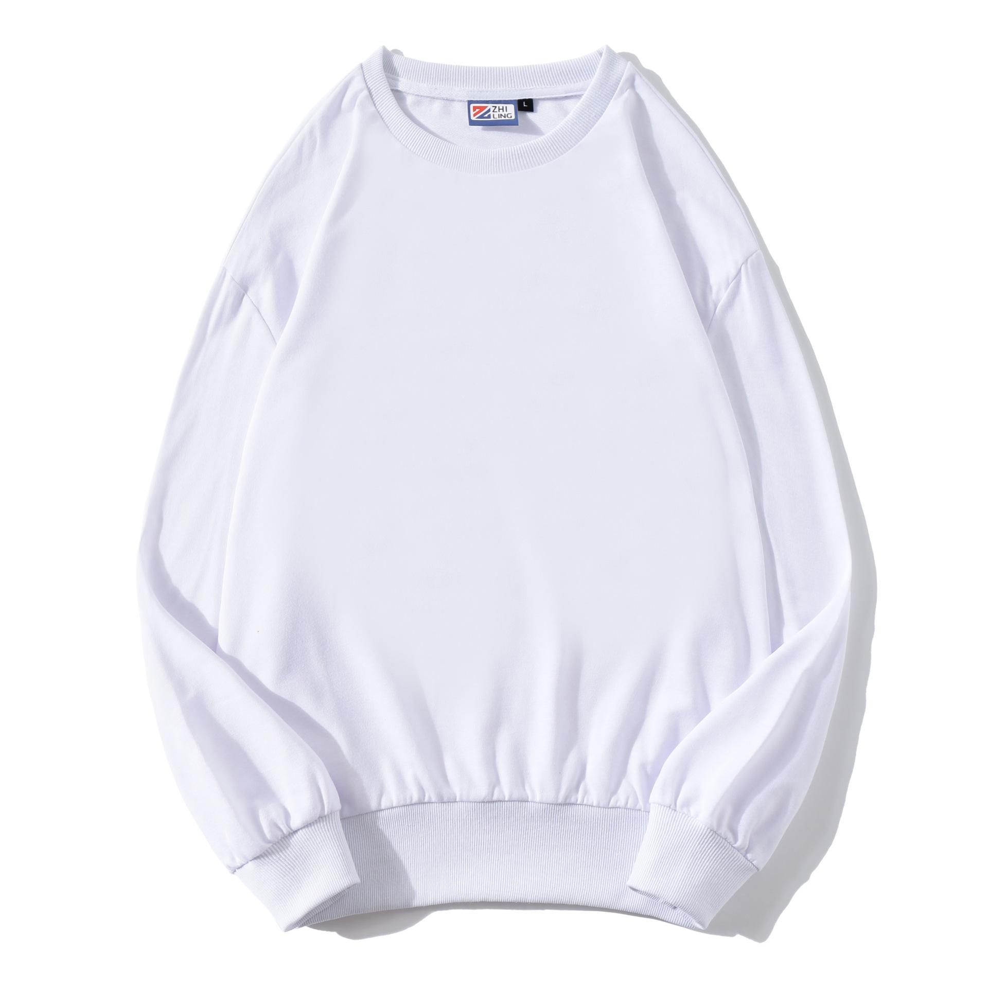 Spring new thickened sweatshirt advertising shirt crew neck long sleeve dropped shoulder trendy workwear sweatshirt men S