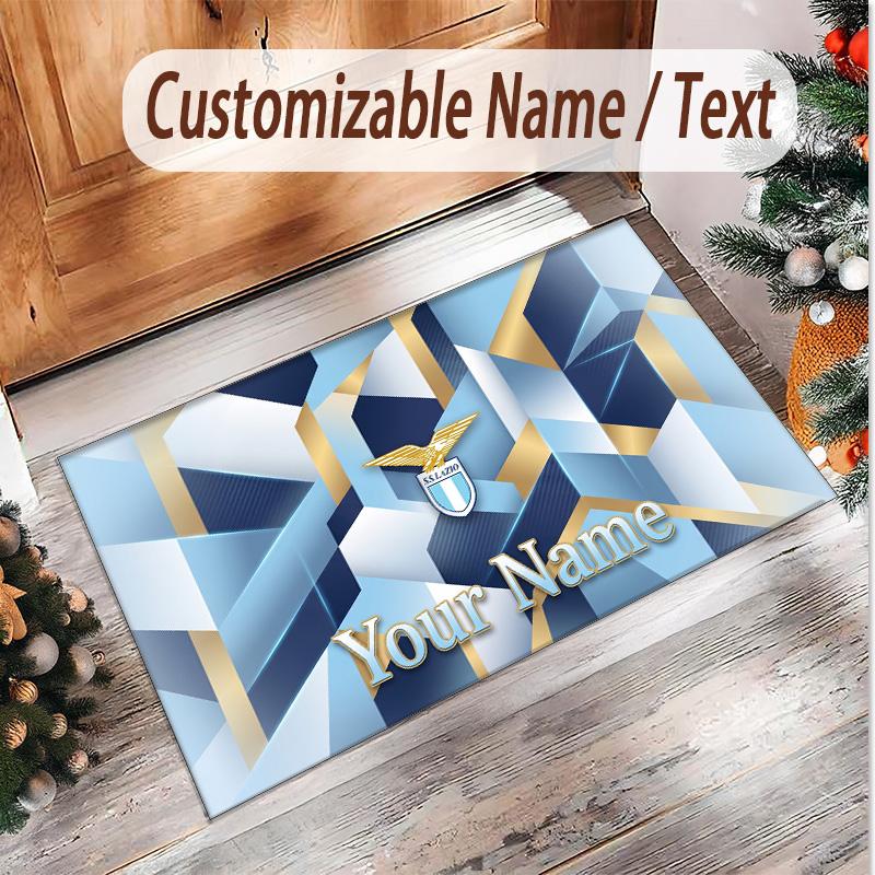 Personalized Crystal Velvet Carpet Lazio FC Pattern Non Slip Floor Rug