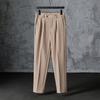 Spring/Summer Ice Silk Drape Solid Color Tapered Nine-Point Dress Pants Men's Wrinkle-Free Slim-Fit Slim Pants Casual Long Pants