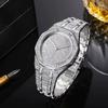 Große Luxus-Herrenuhr mit künstlichem Diamanten, Business-Party, Avantgarde, Kalender, Quarz, Herrenuhr