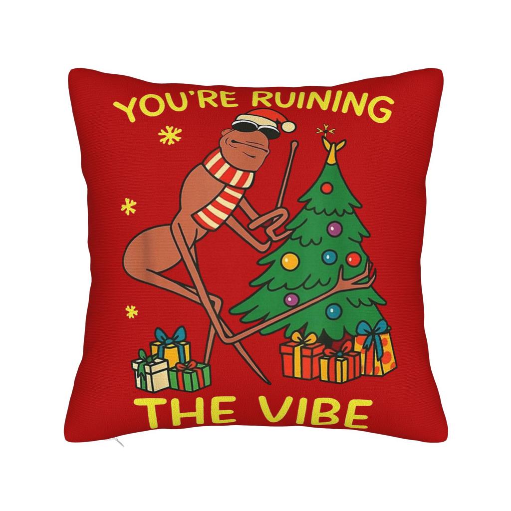Funny Marcus the Worm Satan Claus Christmas Hat Pillowcase Printing Polyester Cushion Cover Decorations  Pillow Case Cover