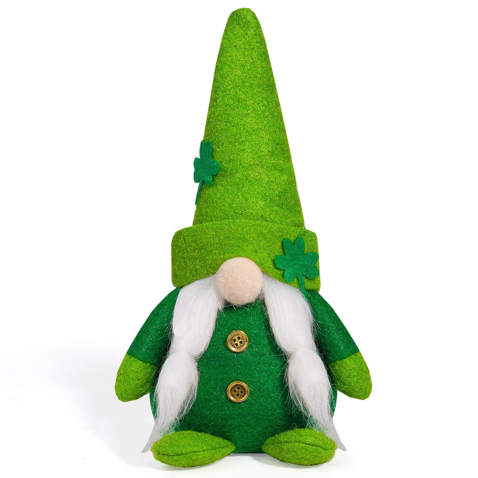 Faceless St. Patrick s Day Shamrock Gnome Doll Ornament