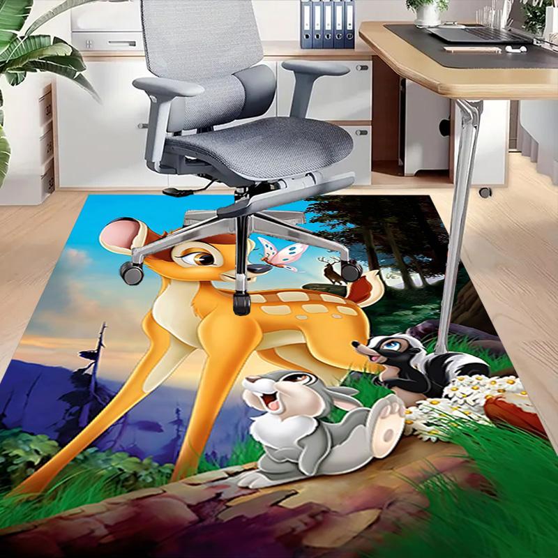 1pc Bambis Journey Through Forest Carpet for Playroom Bedroom Living Room Sofa Home Decor,kids Game Area Rug Non-slip Floor Mat Y72932