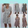 Stylish Women V-neck Holiday Mini Dress Featuring Elegant Polka Dot Design And Pockets