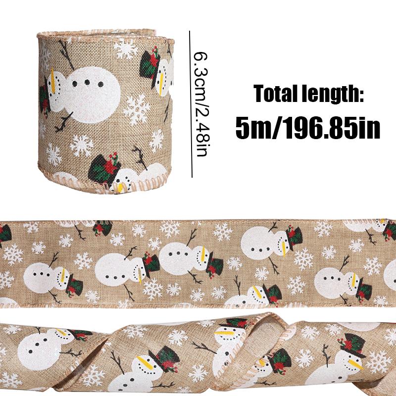 6.3cm Reusable Jute-Style Christmas Craft Ribbon Polyester Webbing