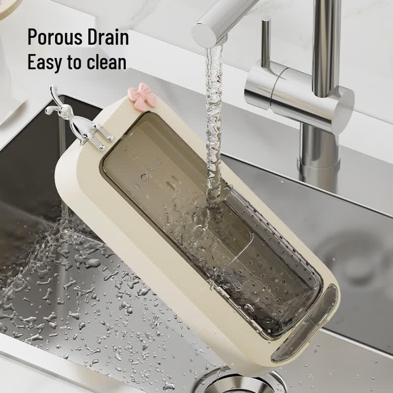 Wall-Mounted Chopstick Holder with Lid and Drain