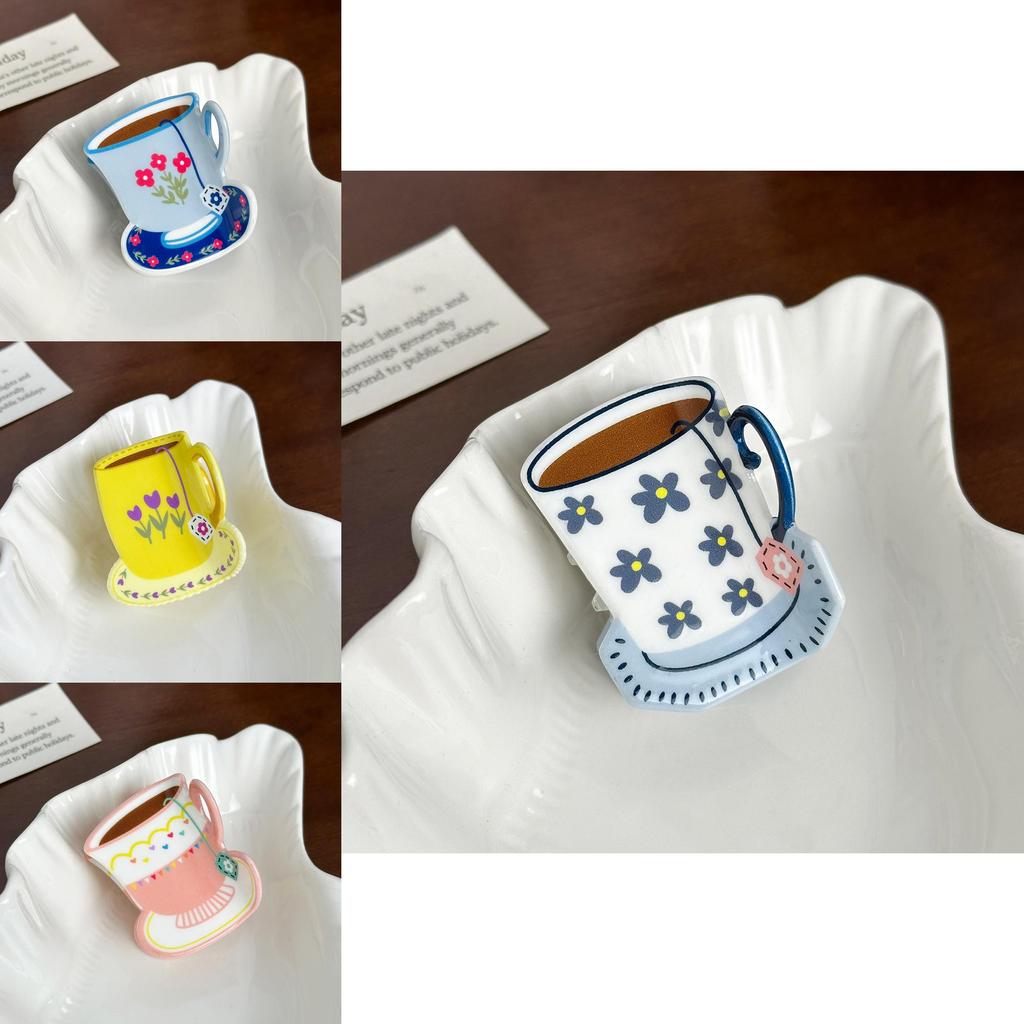 And Sweet Adorable Dopamine Hair Clip With Coffee Cup Design For Women Stylish