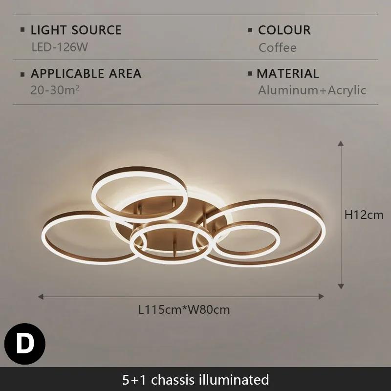 LED Chandelier Modern Creative Luxury Circular Dimmable Ceiling Light Villa Living Room Dining Room Interior Decoration Light