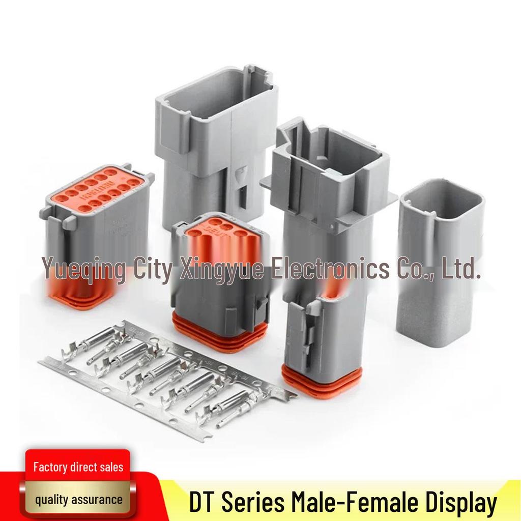 DT Series 2-12 Pin Waterproof Auto Connector (Deutsch Type) with Crimped Terminals