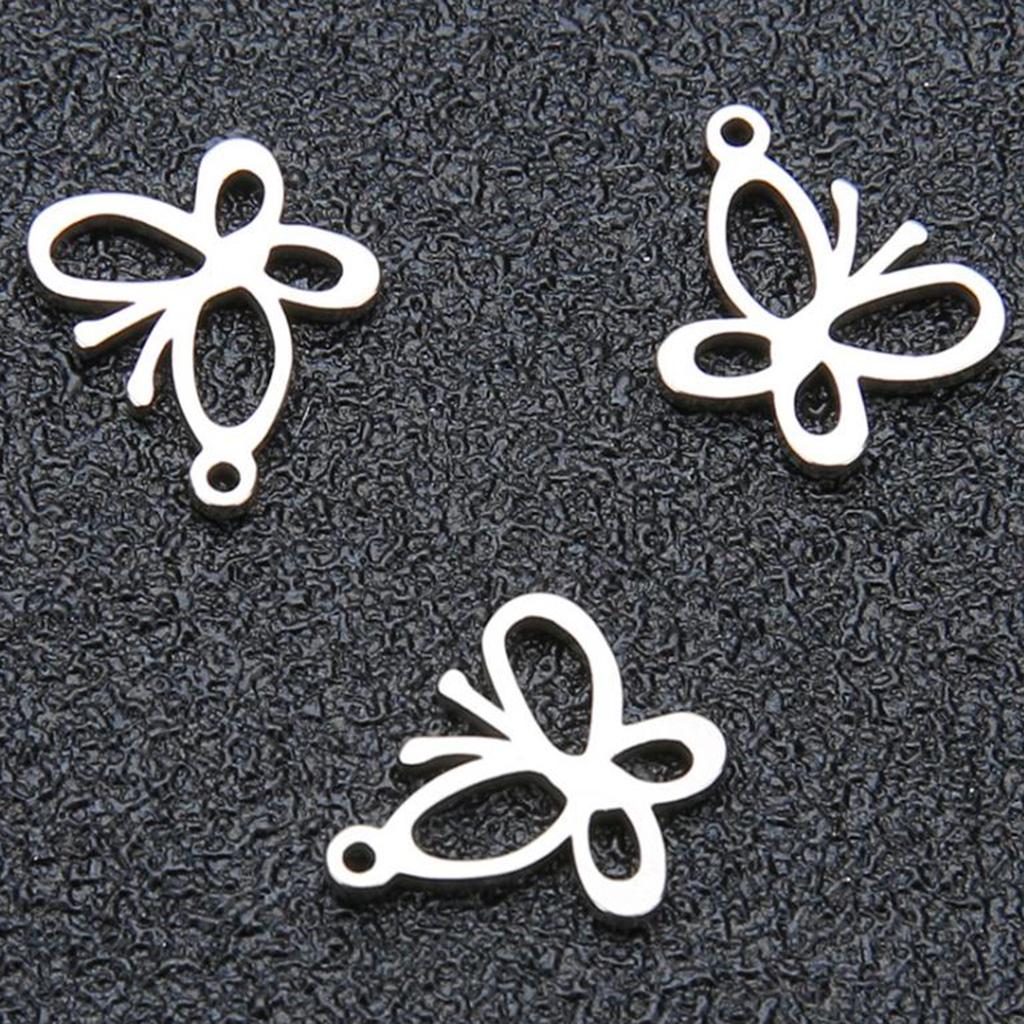 20Pcs Stainless Steel Butterfly Charms Pendants for Bracelets Earring DIY
