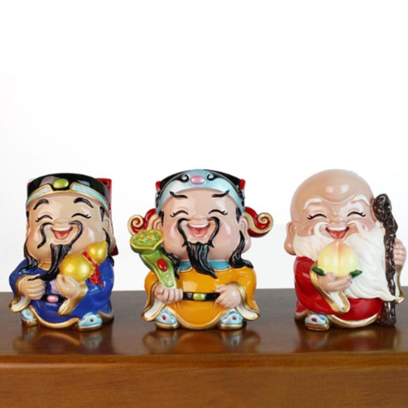 Zenginlik Tanrısı Maskotu Reçine Zenginlik Tanrısı Heykeli Ofis Malzemeleri El Sanatları