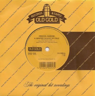 7inch Record PROCOL HARUM - A Whiter Shade Of Pale / Homburg OG9225 Old Gold UK Rock Used