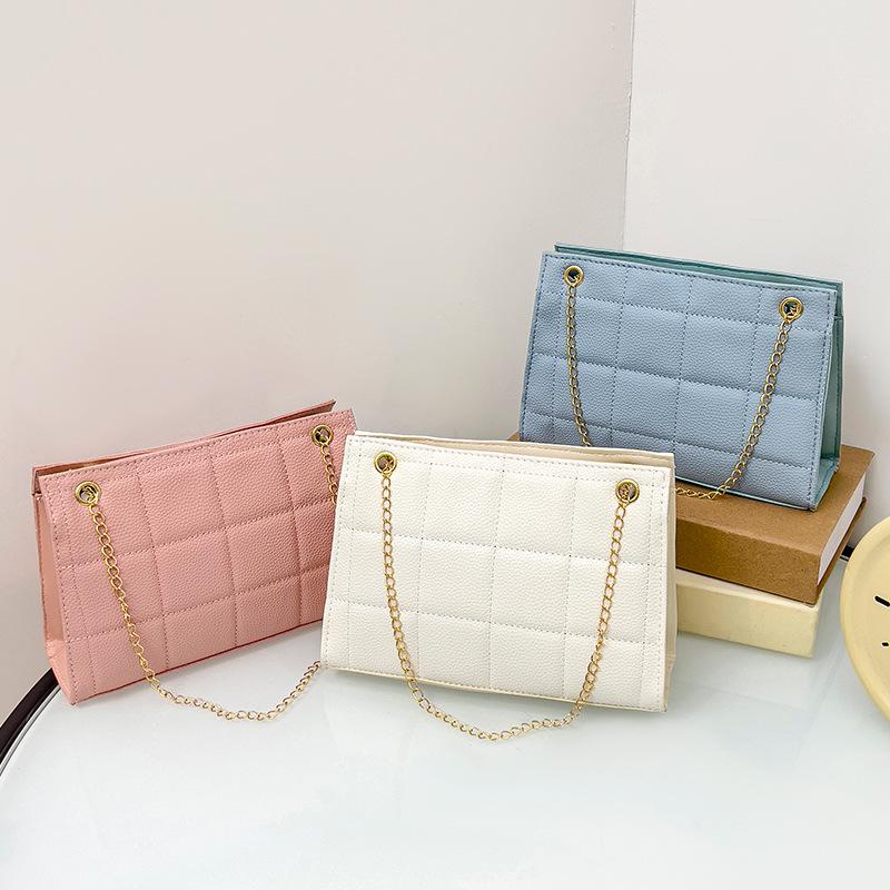 Embroidered Checkered Pillow Bag New Summer Bag for Women Korean Women's Shoulder Bag