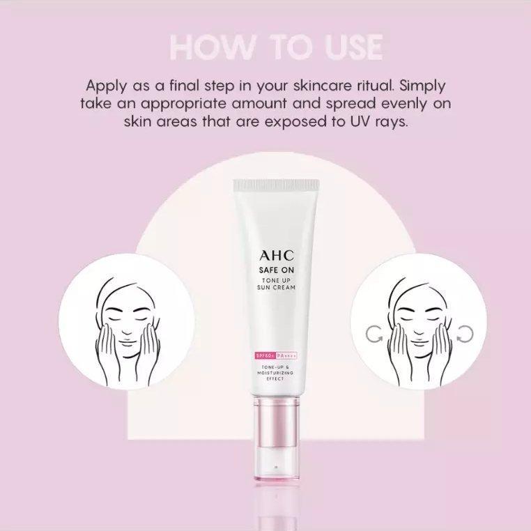 AHC Safe On Tone Up Sun Cream SPF 50+ PA++++ 50ml