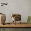 Modern Rustic Home Decor Distressed Imitation Wood Grain Sheep Figurine Resin Farmhouse Animal Statue for Shelf Tabletop Decor Retro Country