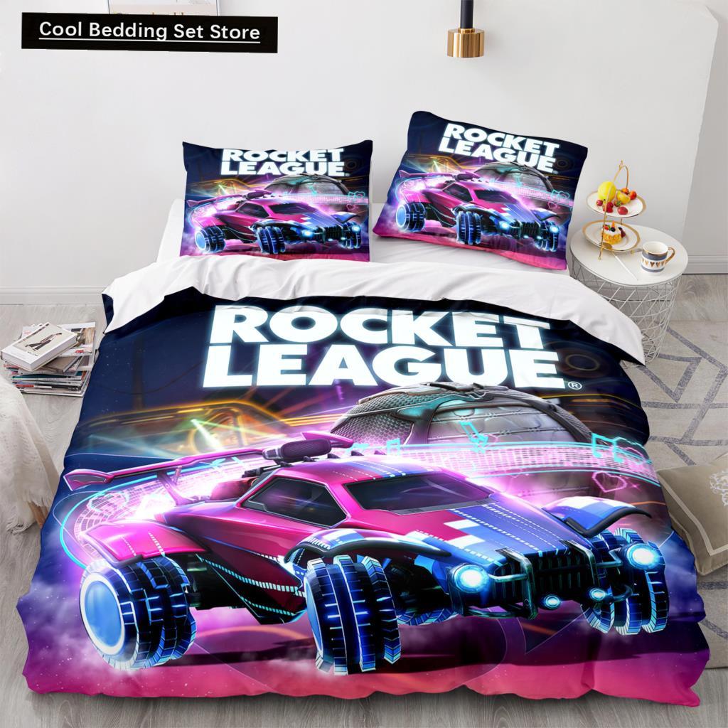 

Постельный комплект Rocket League Покрывало Односпальный Полуторный Двуспальный Кинг-сайз Автомобиль Rocket League Комплект постельного белья Детская спальня Пододеяльник EU single(135x200cm)