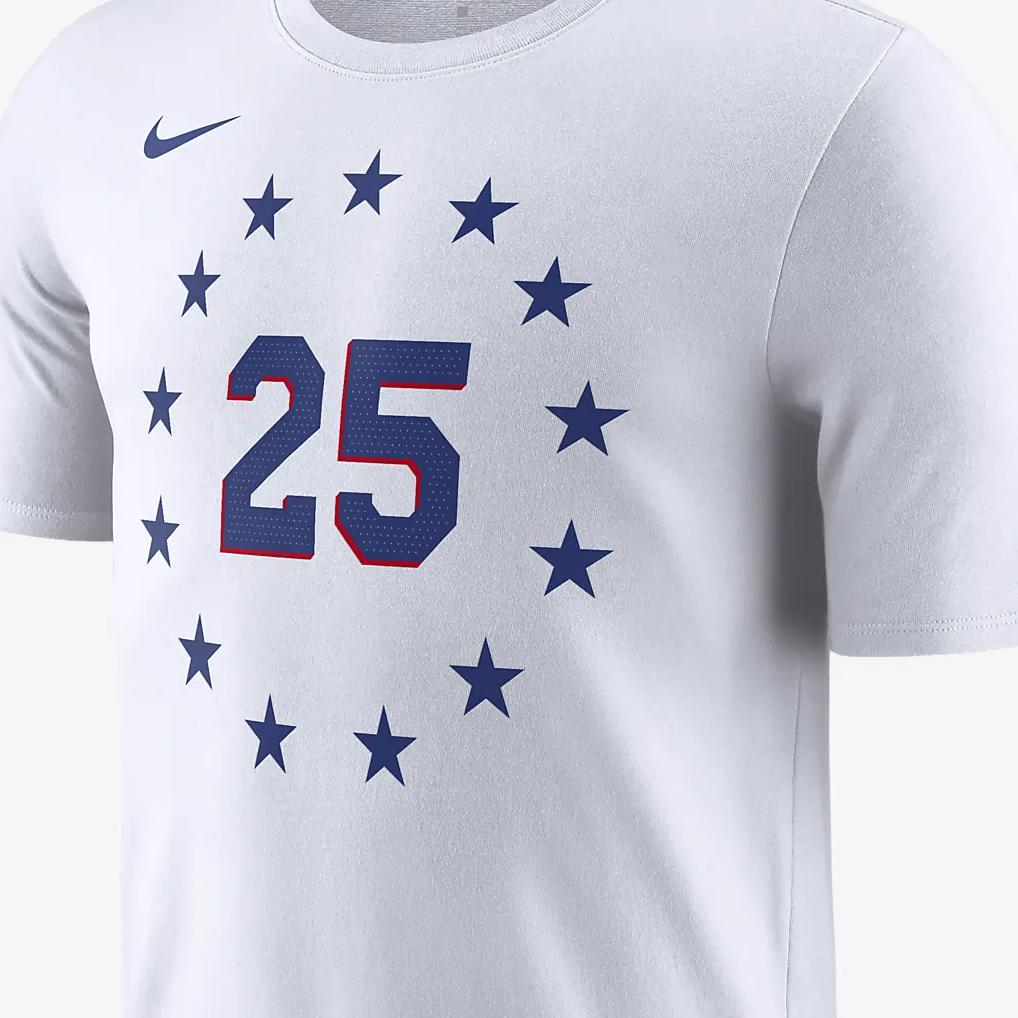 Nike NBA Simmons 76ers Reward Limited Short Sleeve T-Shirt Men Tops White AO0915-102